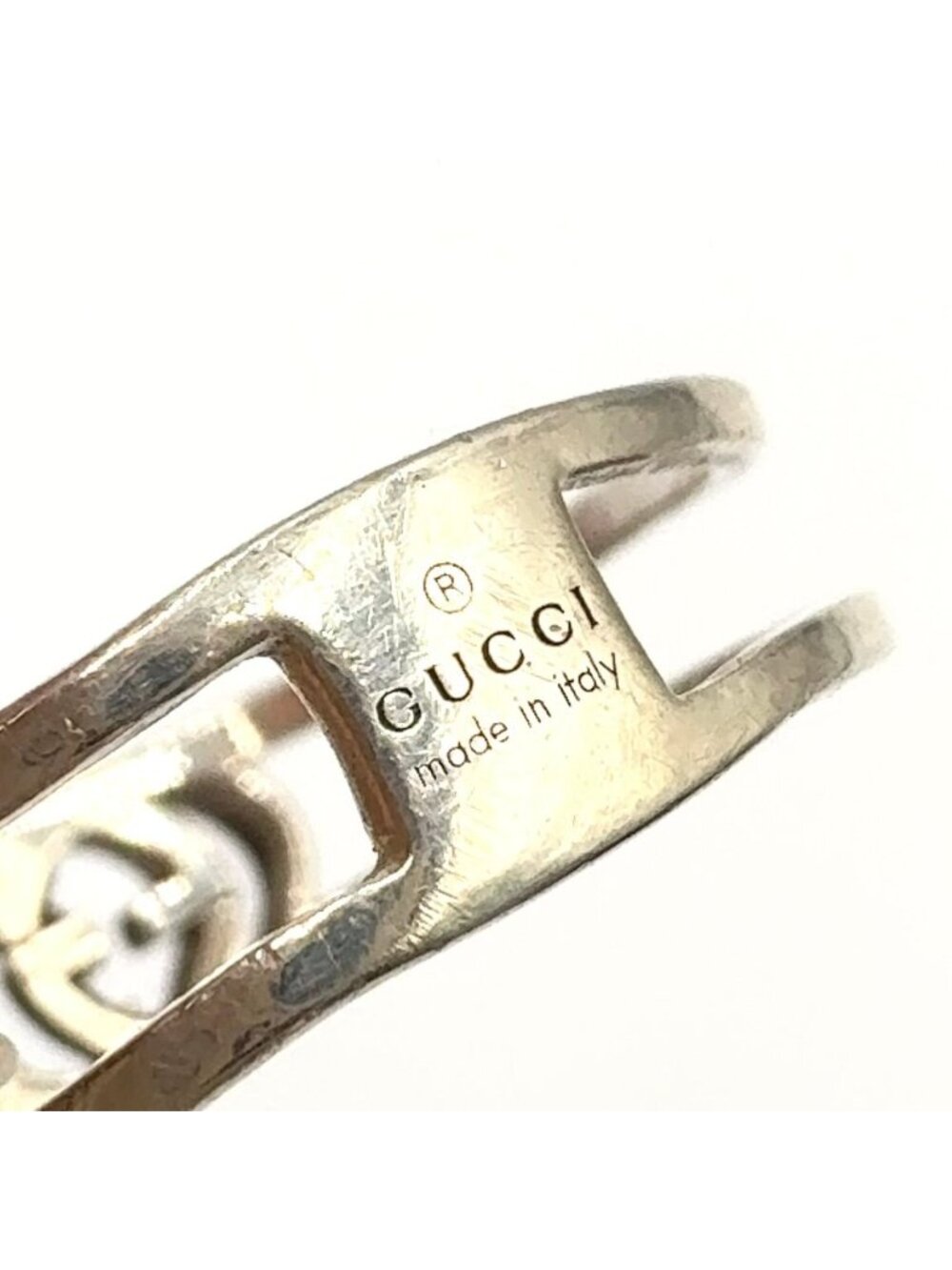 Gucci Interlocking Open Band Silver Ring - Picture 5 of 13